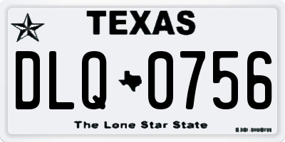 TX license plate DLQ0756