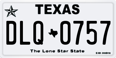 TX license plate DLQ0757