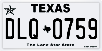 TX license plate DLQ0759