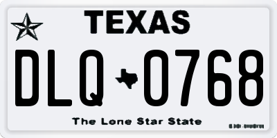 TX license plate DLQ0768