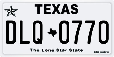 TX license plate DLQ0770