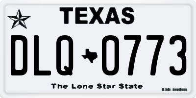 TX license plate DLQ0773