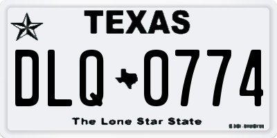 TX license plate DLQ0774
