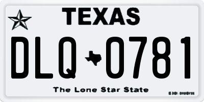 TX license plate DLQ0781