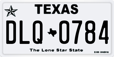 TX license plate DLQ0784