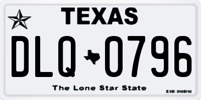 TX license plate DLQ0796
