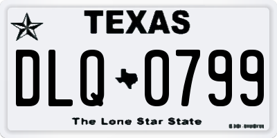 TX license plate DLQ0799