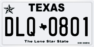 TX license plate DLQ0801