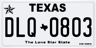 TX license plate DLQ0803