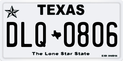 TX license plate DLQ0806