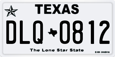TX license plate DLQ0812