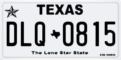 TX license plate DLQ0815