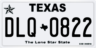 TX license plate DLQ0822