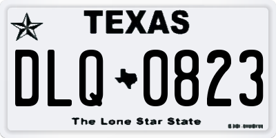 TX license plate DLQ0823