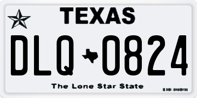 TX license plate DLQ0824