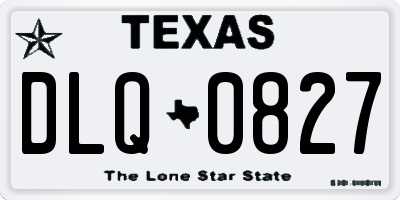 TX license plate DLQ0827