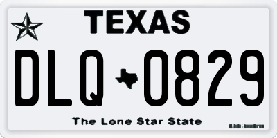 TX license plate DLQ0829
