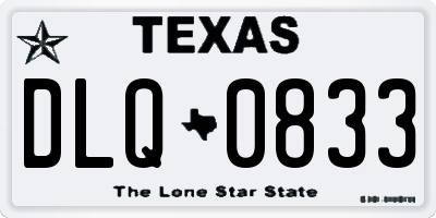 TX license plate DLQ0833