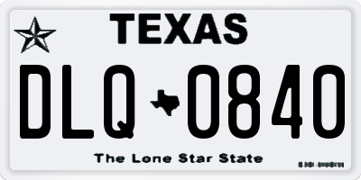 TX license plate DLQ0840