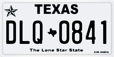TX license plate DLQ0841