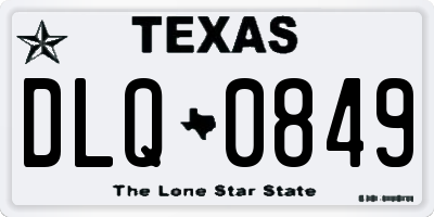TX license plate DLQ0849