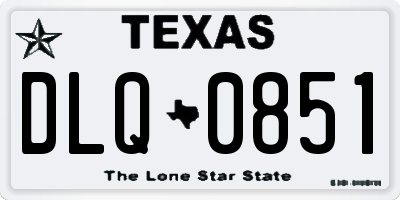 TX license plate DLQ0851