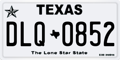 TX license plate DLQ0852