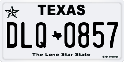 TX license plate DLQ0857