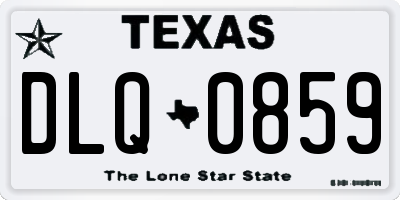 TX license plate DLQ0859