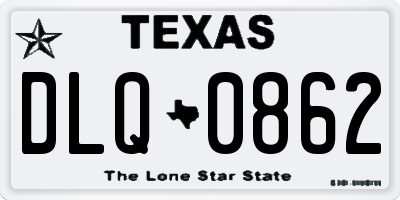 TX license plate DLQ0862