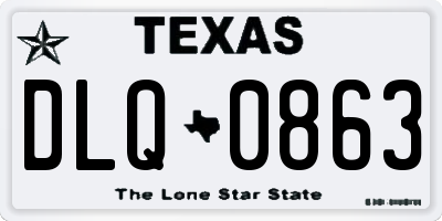TX license plate DLQ0863