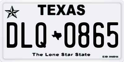 TX license plate DLQ0865