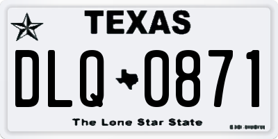 TX license plate DLQ0871