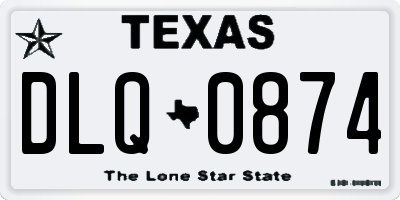 TX license plate DLQ0874