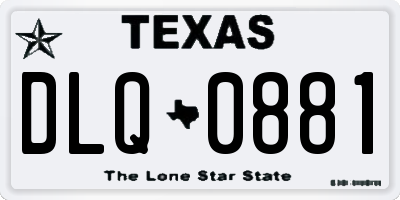 TX license plate DLQ0881
