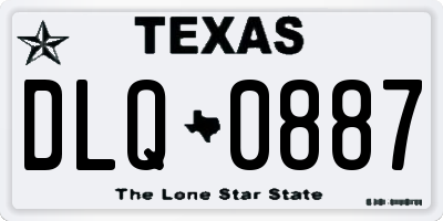 TX license plate DLQ0887