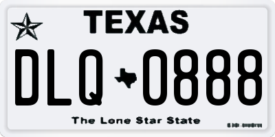 TX license plate DLQ0888