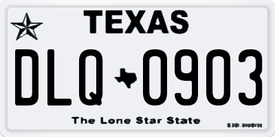 TX license plate DLQ0903