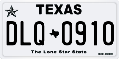 TX license plate DLQ0910