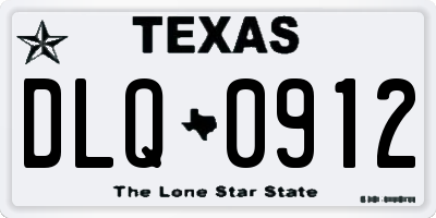 TX license plate DLQ0912