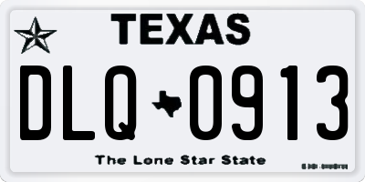 TX license plate DLQ0913