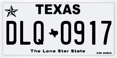 TX license plate DLQ0917