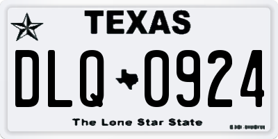 TX license plate DLQ0924