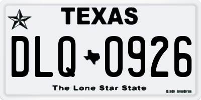 TX license plate DLQ0926
