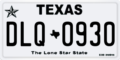TX license plate DLQ0930