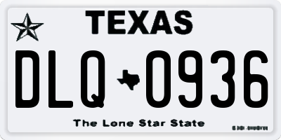 TX license plate DLQ0936
