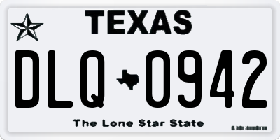 TX license plate DLQ0942