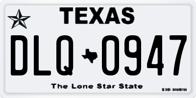 TX license plate DLQ0947
