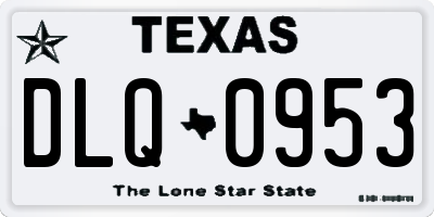 TX license plate DLQ0953