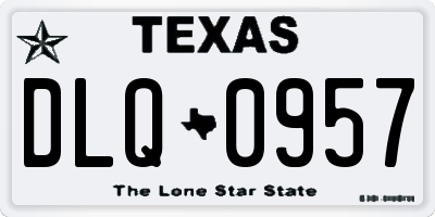 TX license plate DLQ0957